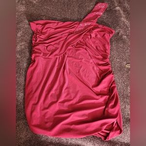 Torrid pink, sparkle one shoulder top. Size 2
